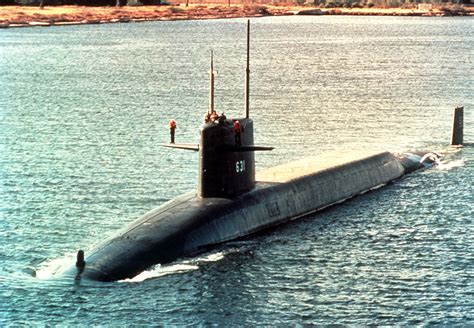 A Port Bow View Of The Nuclear Powered Strategic Missile Submarine Uss