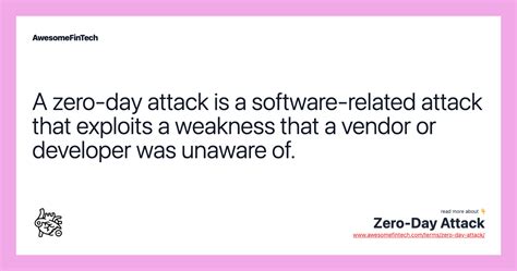 Zero-Day Attack | AwesomeFinTech Blog