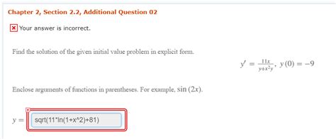 Solved Find The Solution Of The Given Initial Value Problem Chegg