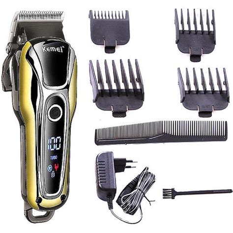 Maquina De Cortar Cabelo Sem Fio Turbo Profissional Kemei em Promoção