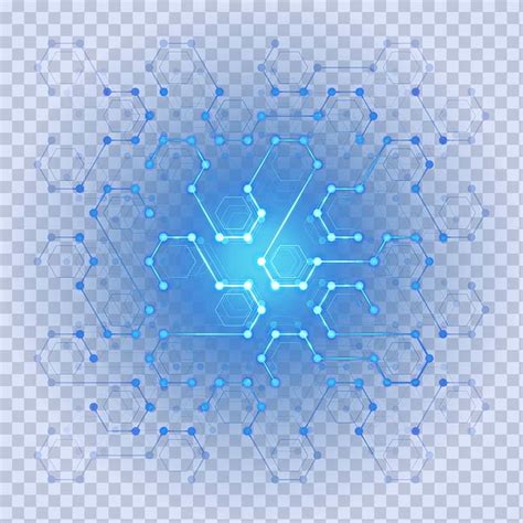 Poster Designer , Digital Technology Digital hexagon light effect, blue ...