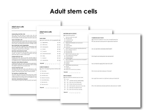 Adult Stem Cells Teaching Resources