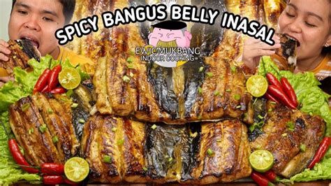 Indoor Cooking Spicy Bangus Belly Inasal Filipino Food Mukbang