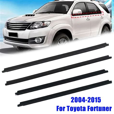 4pcs Car Door Window Glass Waterproof Sealing Strip For Toyota Fortuner