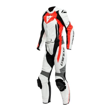 DAINESE Avro D2 Lady 2PC White Red Grey Suit