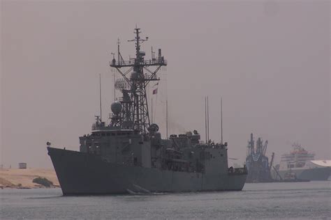 Spanish Frigate Victoria Crosses The Suez Canal Scrolller