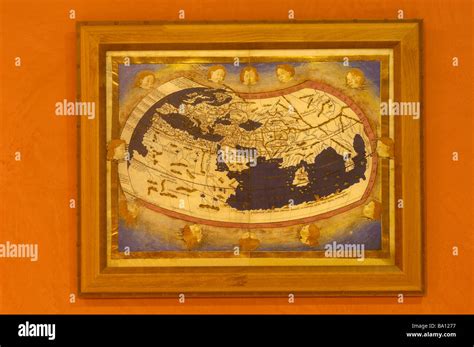 Palomeo world Map Tratado de Tordesillas museum Tordesillas Valladolid province Castilla y Leon ...