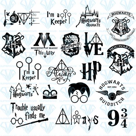 Harry Potter Bundle Svg Files For Silhouette Files For Cricut Svg Dxf Eps Png Instant Download 1