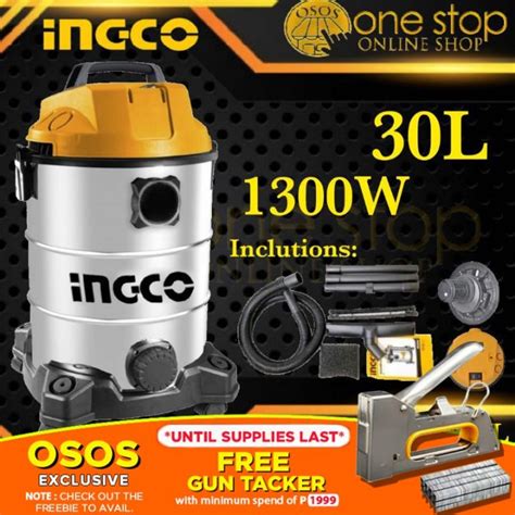 INGCO ORIGINAL Vacuum Cleaner Wet Dry 30L 1300W 15L 800W OSOS