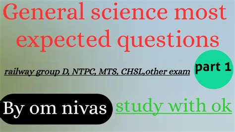 General Science Most Expected Questions Part 1 NTPC RRC Group D MTS