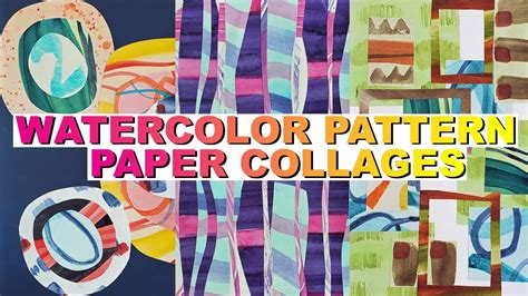 Creating collages with watercolor pattern papers - YouTube