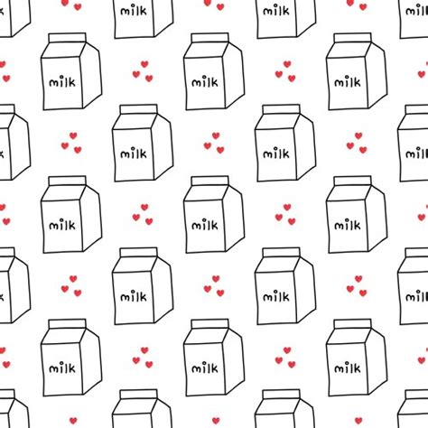 Milk Dairy Products Signs Seamless Pattern Vector Image