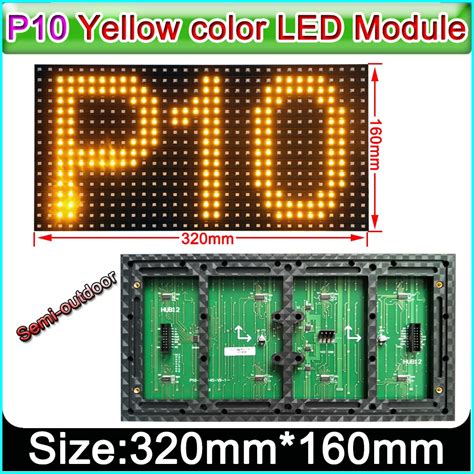 X Mm Semi Outdoor Yellow Color P Led Display Panel Single