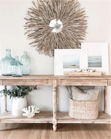 Leaning Art on a Coastal Console Table - Jennifer Squires Productions ...