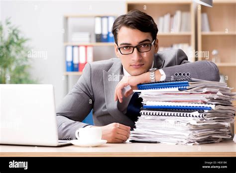 Handsome Businessman Working In The Office Stock Photo Alamy