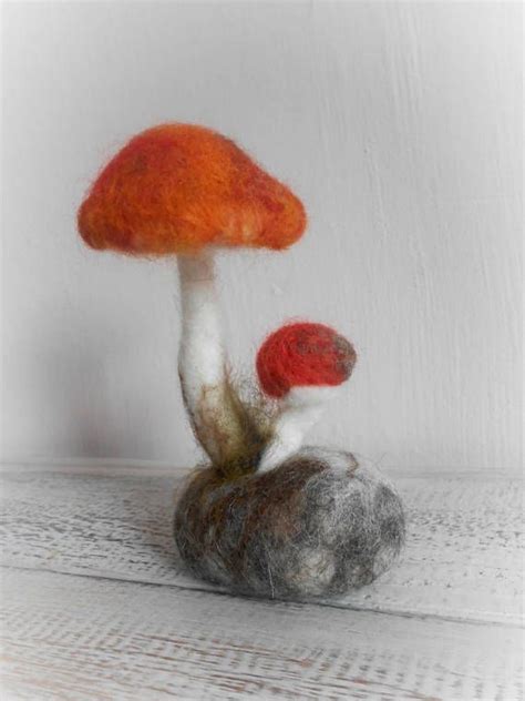 Needle Felted Mushrooms Handmade Mushroom Mushroom Decoration Home