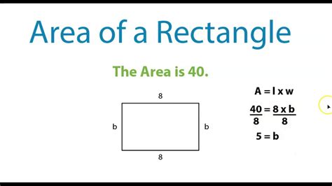 Area Of Rectangle Missing Side Worksheet