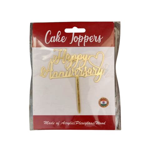 Acrylic Happy Anniversary Topper Bakers Ki Duniya