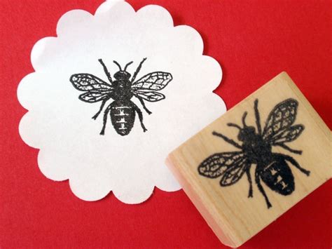 Bee Rubber Stamp // Honeybee stamp Antique by BlossomStamps