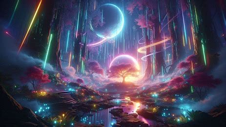 Ethereal Neon Forest 4k Pc Background, Wallpaper, 4k Wallpaper ...