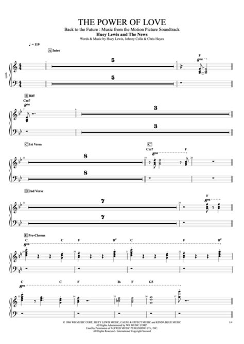 The Power Of Love Tab By Huey Lewis And The News Guitar Pro Full Score Mysongbook