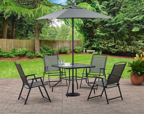 Mainstays Albany Lane Piece Outdoor Patio Dining Set Grey Walmart