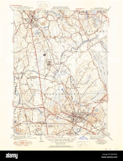 Massachusetts Usgs Historical Topo Map Ma Bridgewater