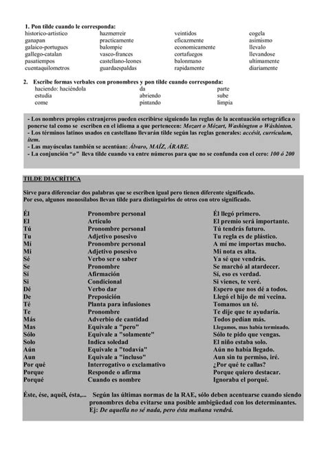 Ejercicios De Ortograf A Y Acentuaci N Para Esb Pdf Descarga Gratuita