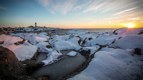 Winter In The Stockholm Archipelago, Sweden. Sunset By Landsort ...