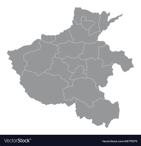 Henan Province Administrative Map Royalty Free Vector Image