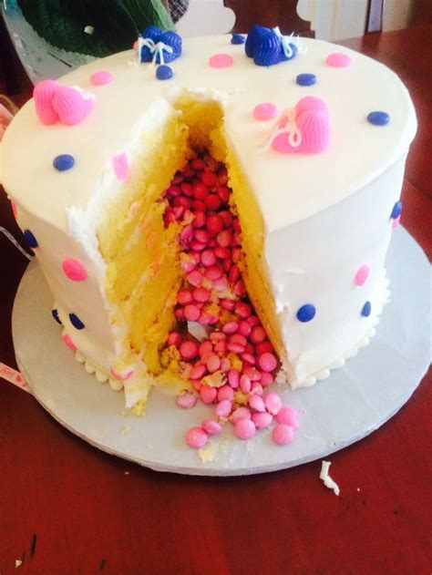 Gender Reveal Cake For Ms Emery Four Layers And Full Of Pink Mandms