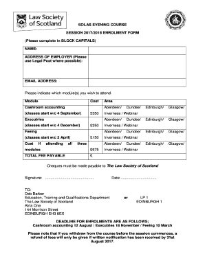 Fillable Online Solas Evening Course Fax Email Print Pdffiller