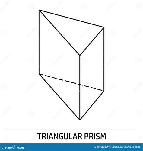 Triangular Prism Outline Icon Stock Illustration Illustration Of Symbol Dimensional 190553889