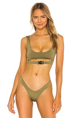 Monica Hansen Beachwear Slay Babe Bikini Top In Safari Green REVOLVE