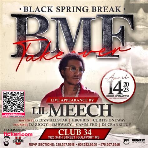 Lil Meech Live Black Spring Break Bmf Takeover Gulfport Mississippi Tickets Boletos At Club