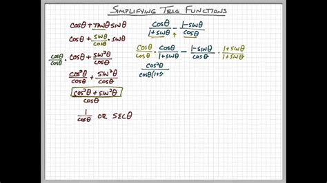 Simplifying Trig Expressions Youtube