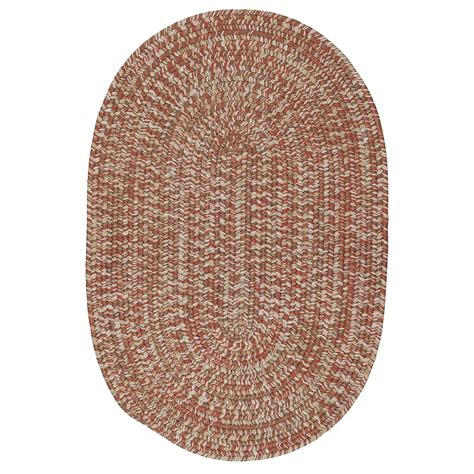 Colonial Mills Farmstand Rustic Braided Tweed Oval Area Rug Terracotta