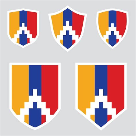 Premium Vector Set Of Artsakh Flag In Shield Shape