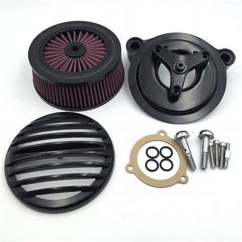 HTT MOTOR Motorcycle Black Grille Air Cleaner Intake Filter System Kit