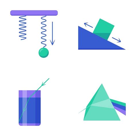 Premium Vector Physics Icon Set In Flat Style