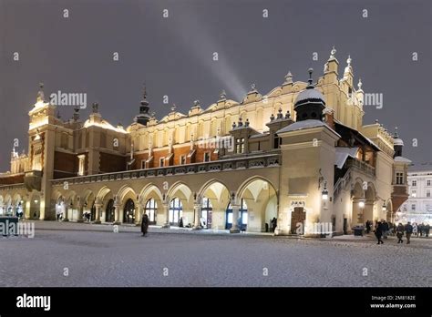 Krakow Cloth Hall Lit At Night Krakow Main Market Square UNESCO World