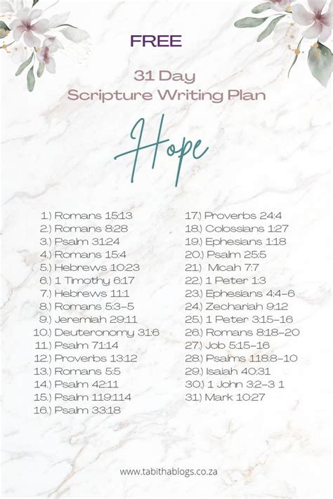 FREE 31 Day Scripture Writing Plan Hope Scripture Writing Plans Hope