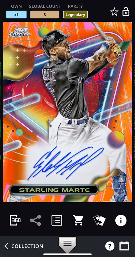 Digital Starling Marte Topps Bunt Cosmic Chrome Orange Sig