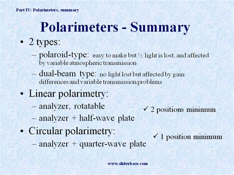 Optical Components For Polarimetry