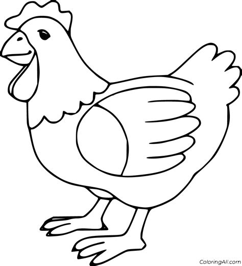 Free Printable Cute Chicken Coloring Pages