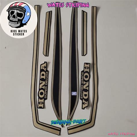 Jual Striping Sticker Lis Les Polet Honda Gl Gl Gold Hitam List