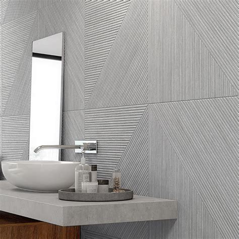 Enso Ribbed Gray 24x48 Matte Porcelain Tile Tilebar