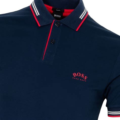 Hugo Boss Paul Curved Polo Shirt Navy Scottsdale Golf