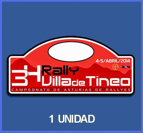 Pegatina 34 RALLY VILLA DE TINEO 2014 REF DP489 Ecoshirt Pegatinas Y