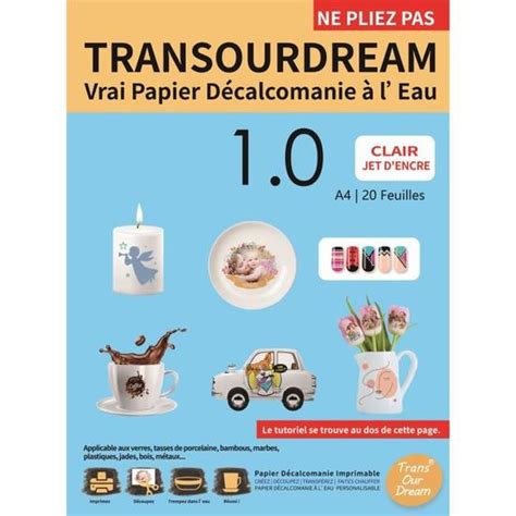 Transourdream A X Feuilles Papier Transfert D Calcomanie Pour Mug